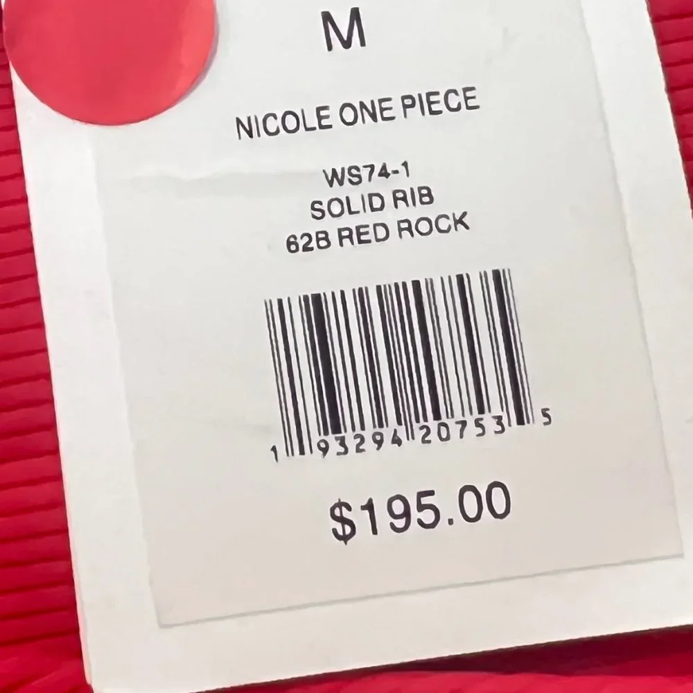 Anthropologie Onia Nicole Ribbed One-Piece Swimsuit Red‎ Rock Medium NWT